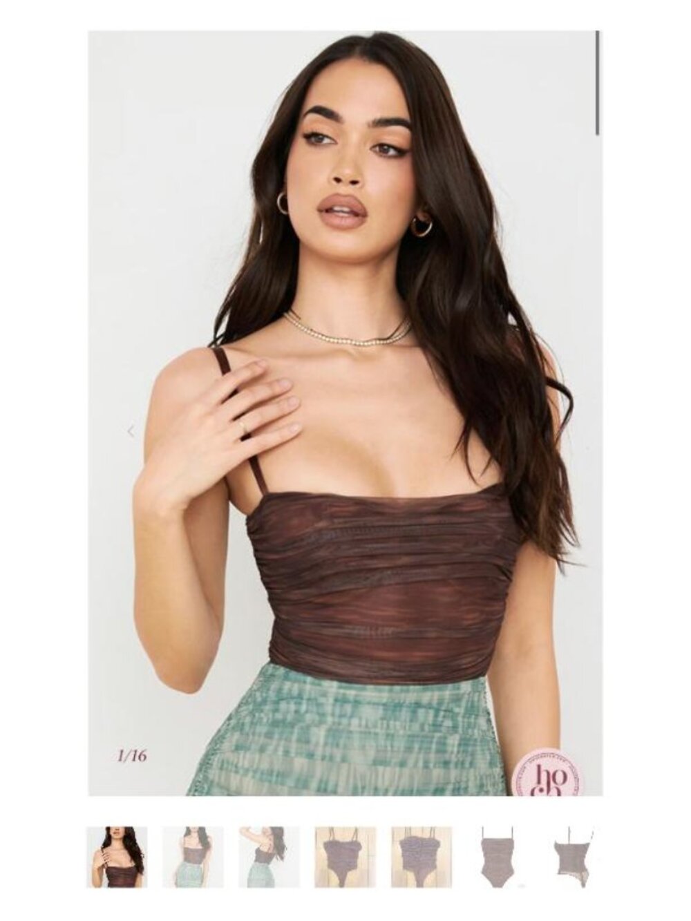 House of CB Ruched Mesh Bodysuit